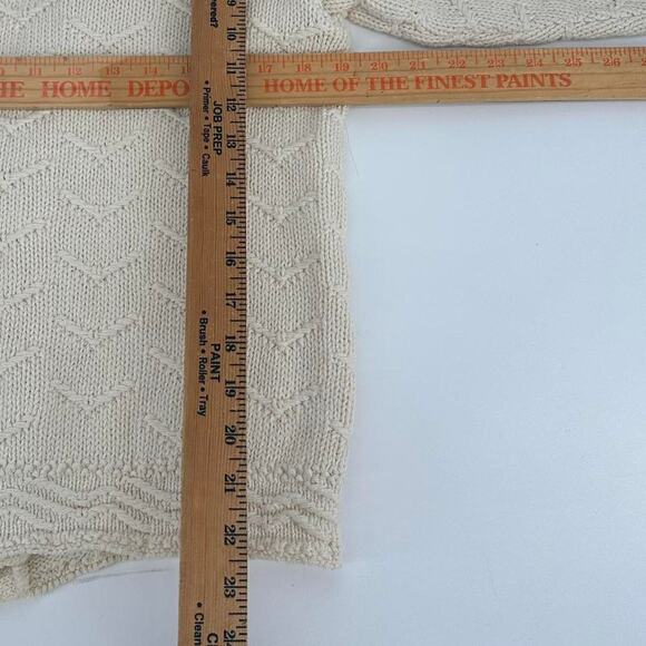 Vintage David Brett Cross Knit Cream Cardigan 90s woman’s size M - Picture 7 of 7